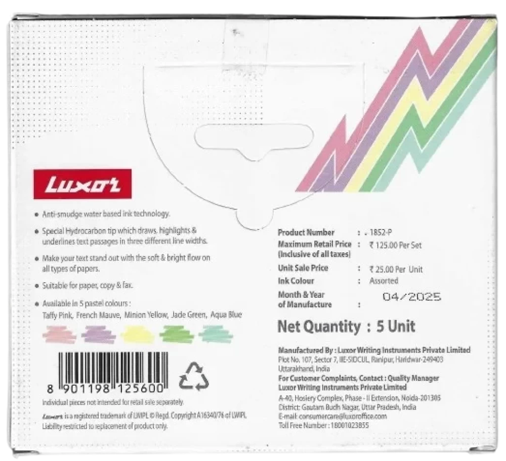 Luxor Pastel Highlighter 5U
