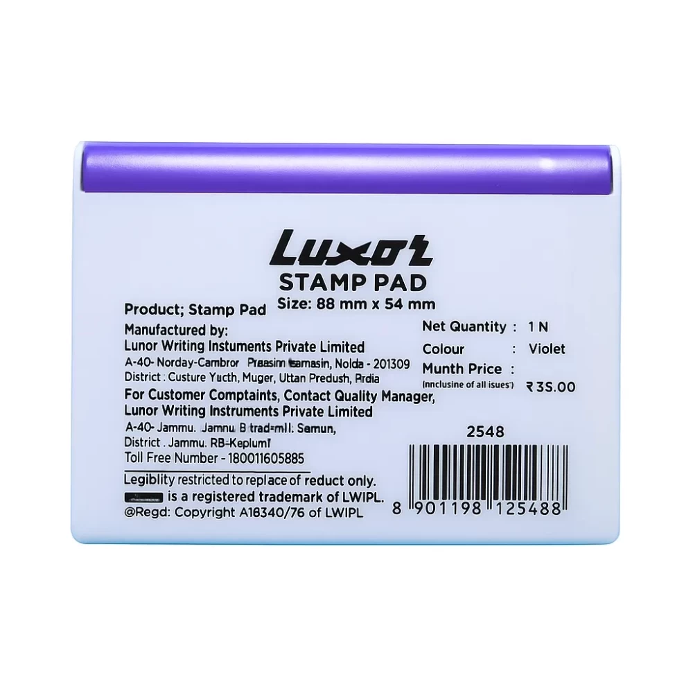 Luxor Self Inking Stamp Pads Size 88mm X 54mm