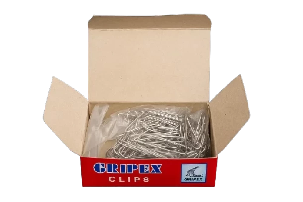 Gripex Solid Metal Paper Gem Clip 26mm (90-100 Pcs./box)