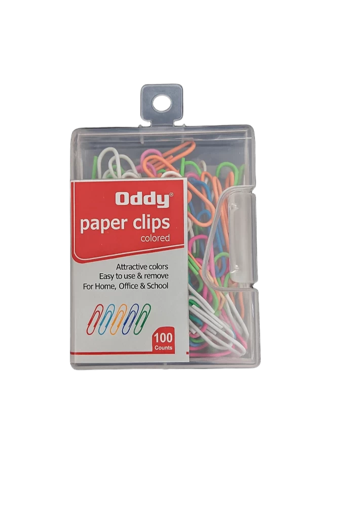 Oddy Paper Clips Colored-Vinyl Coated | 90-100 Pcs/Box