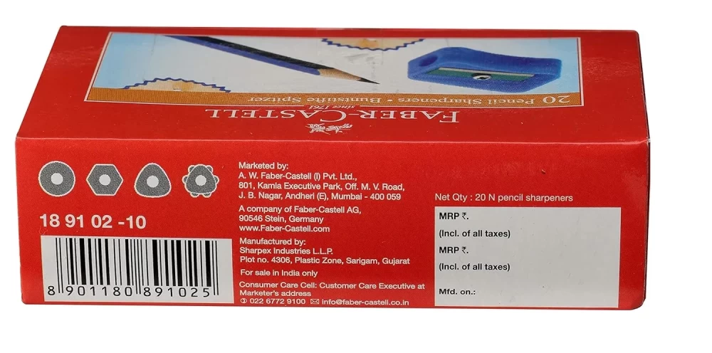 Faber-Castell Pencil Sharpner 20 Nos | Pack of 20 Nos./Box