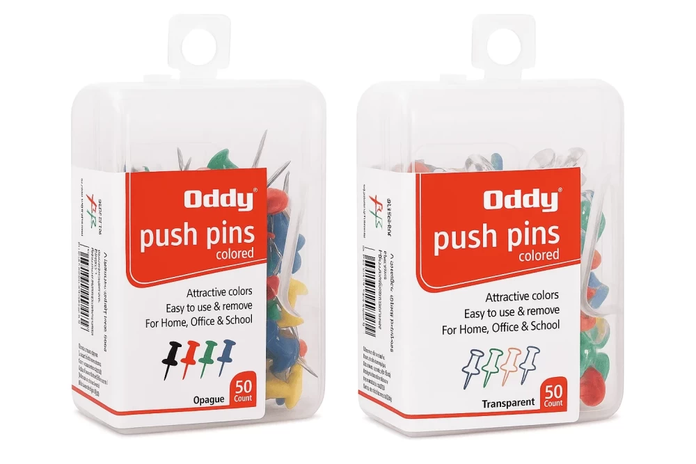Oddy Push Pin assorted colours (50 Nos./Box)