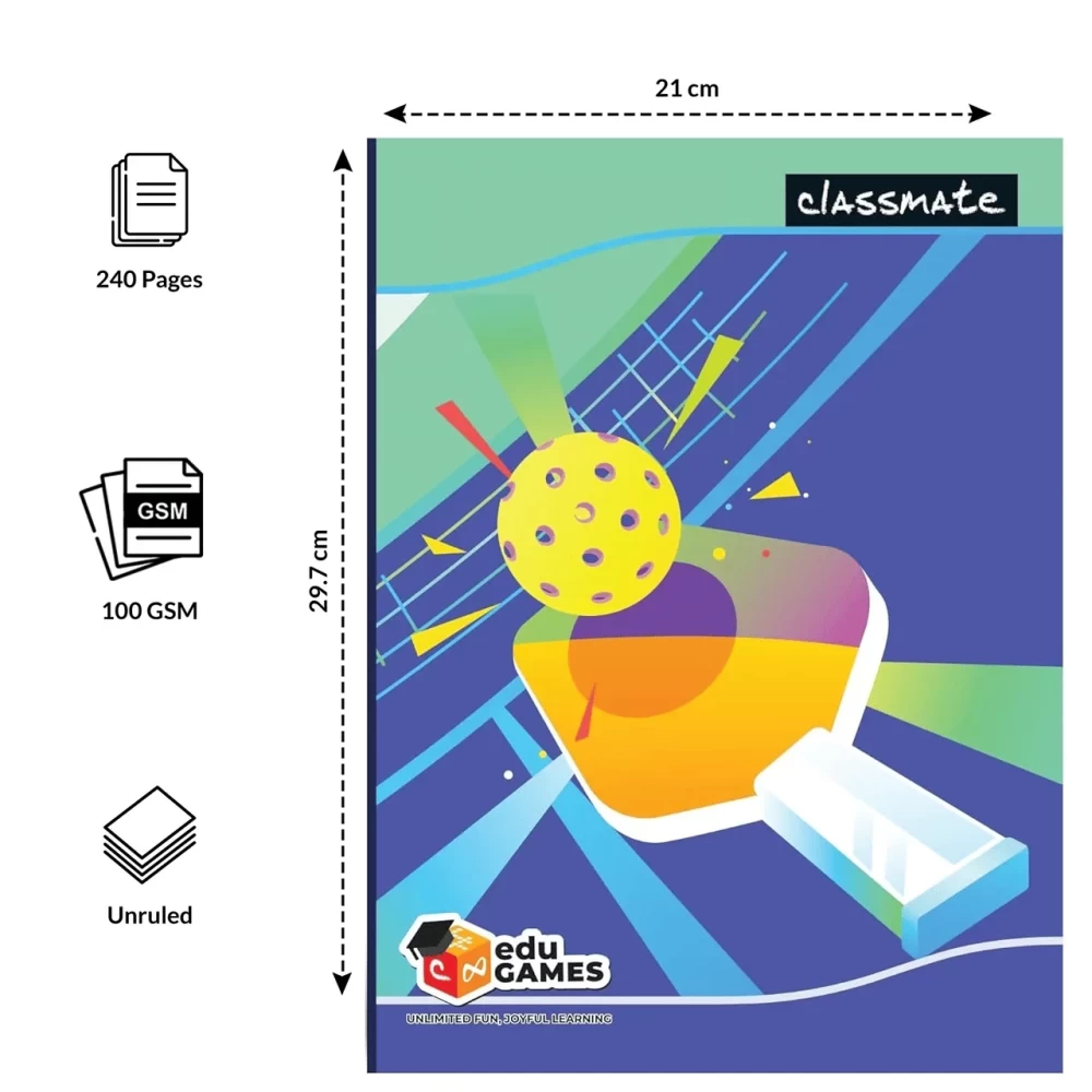 Classmate 29.7 x 21 cm Unruled Notebook 240 Pages