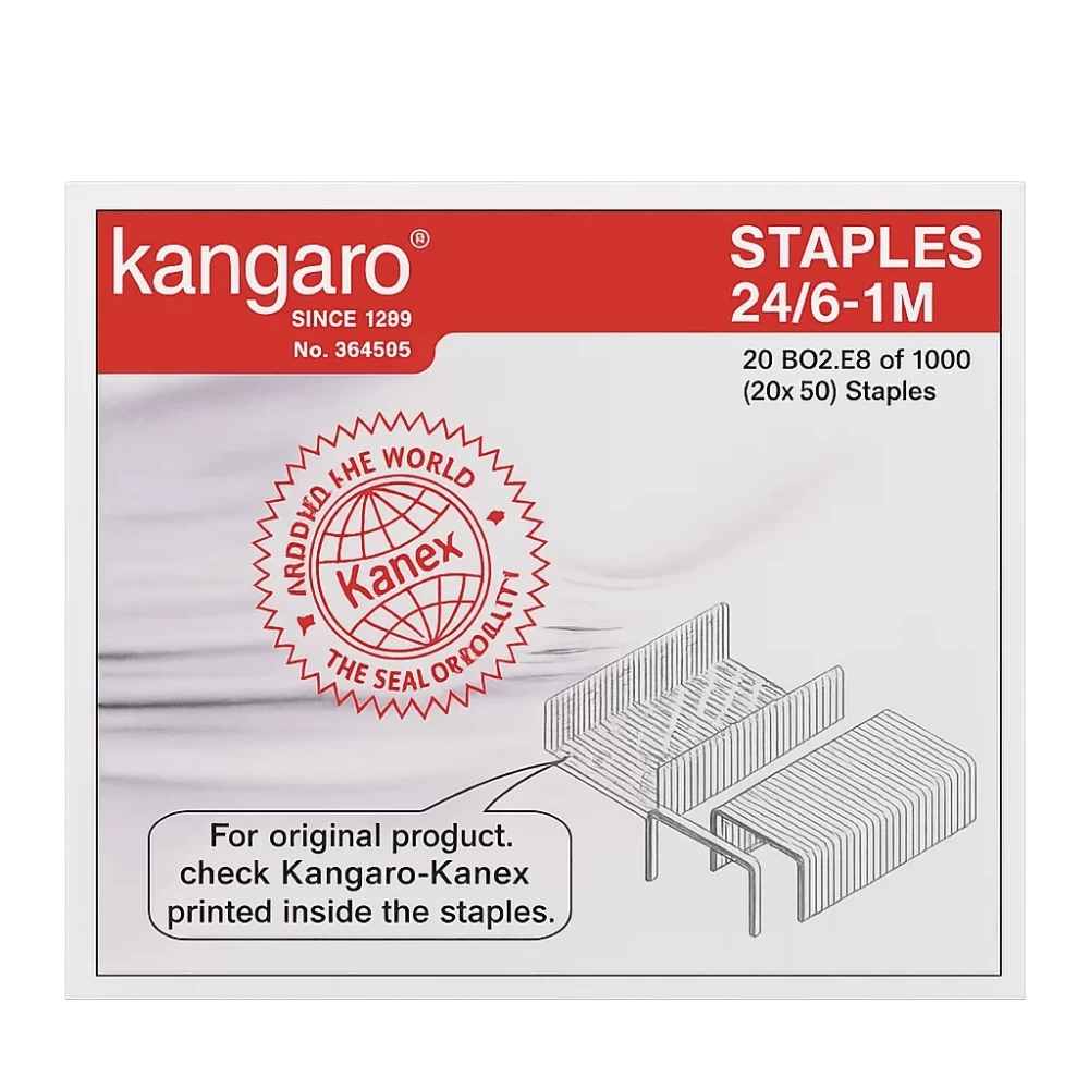 Kangaro 24/6-1M Stapler Pins | Pack of 20 Nos./Box