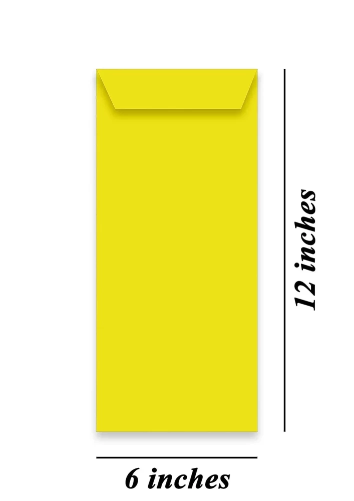 12 Inch x 6 inch Laminated Envelope Yellow