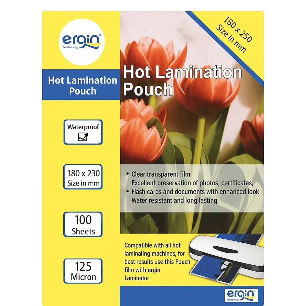 Lamination Pouch 180x230mm 125 Mic (100 Sheets/ RIM)
