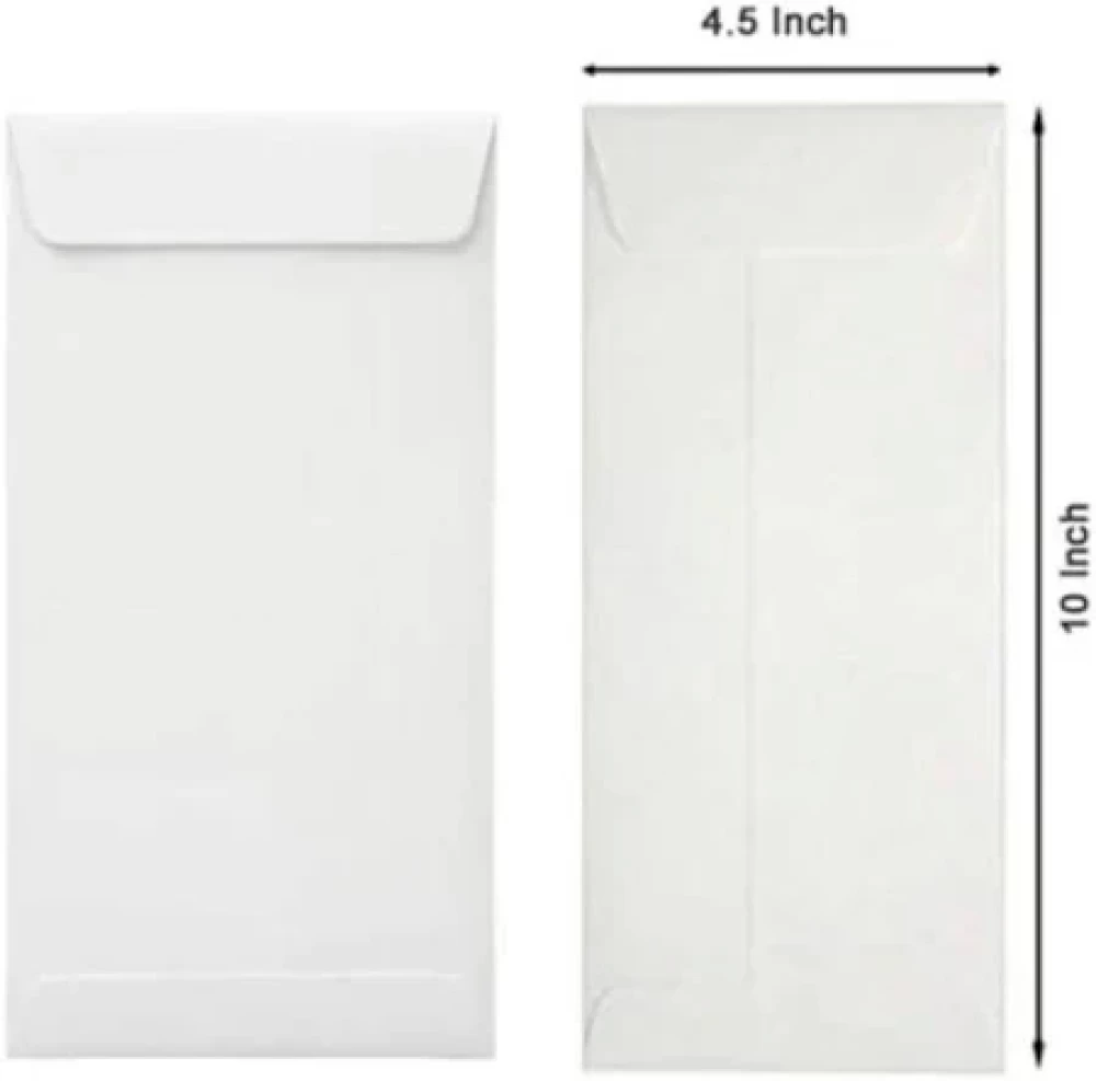 White Envelopes -Size 10" X 4.5"