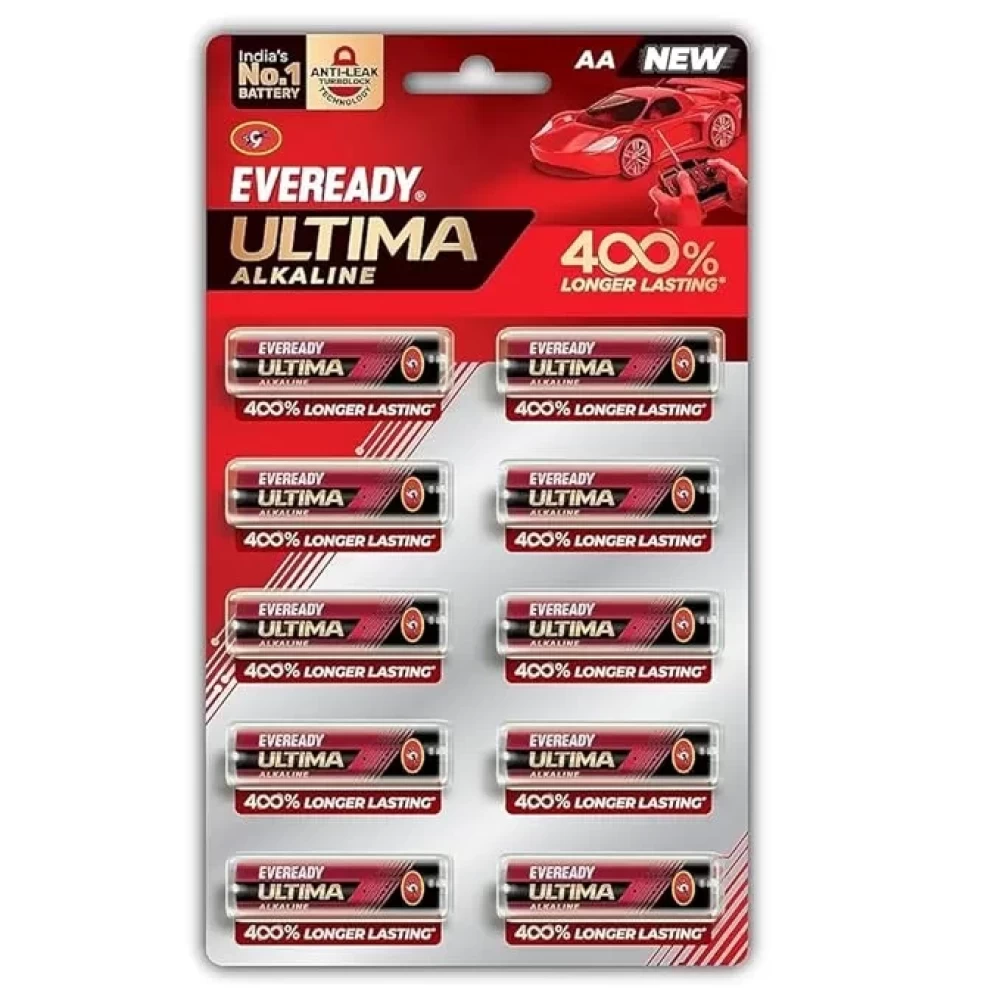 Eveready Ultima Alkaline AA Battery, 400% Longer