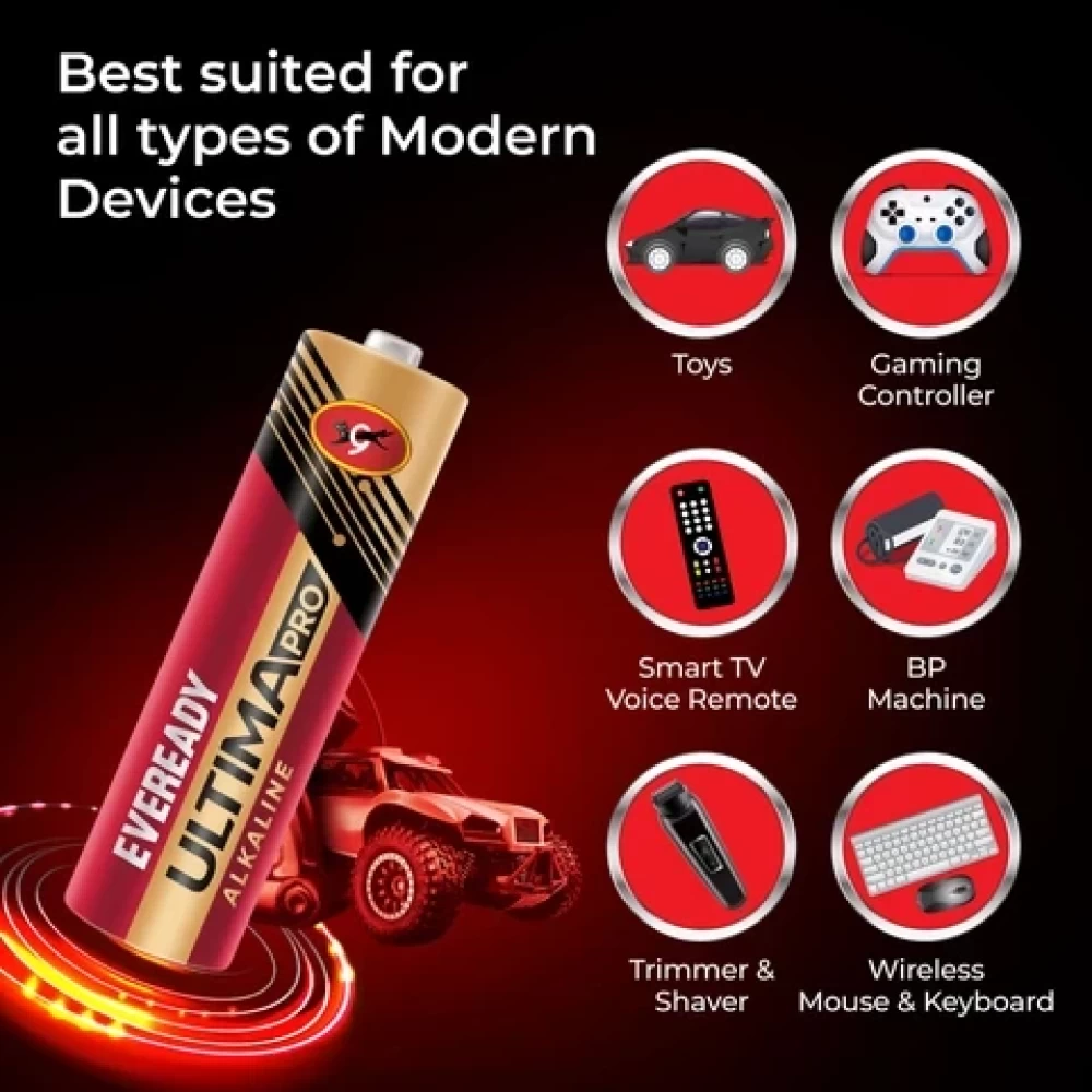 Eveready Ultima Alkaline AAA Battery, 400% Longer